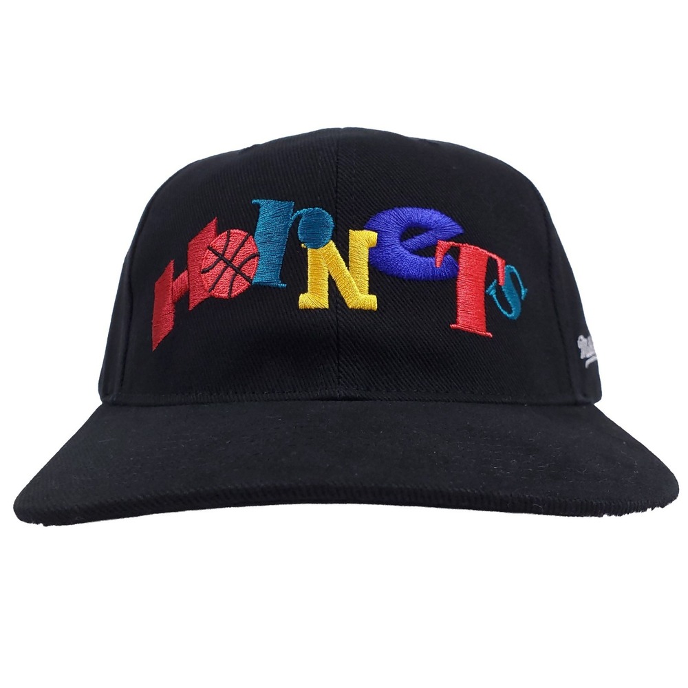 Charlotte Hornets Mitchell & Ness NBA Snapback Embroidery‎ Logo Black New